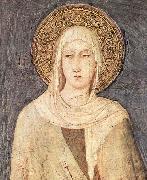 Simone Martini, detail depicting Saint Clare of Assisi from a fresco  in the Lower basilica of San Francesco